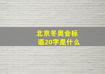 北京冬奥会标语20字是什么