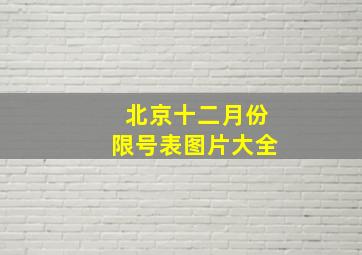 北京十二月份限号表图片大全