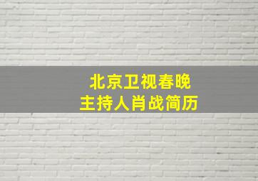 北京卫视春晚主持人肖战简历