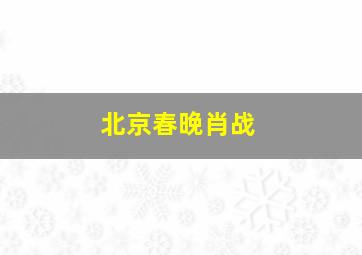 北京春晚肖战