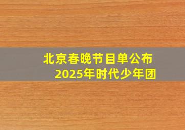 北京春晚节目单公布2025年时代少年团