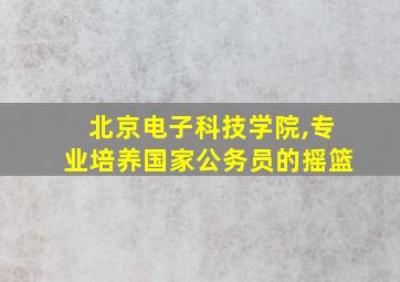 北京电子科技学院,专业培养国家公务员的摇篮