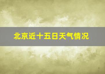 北京近十五日天气情况