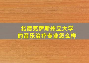 北德克萨斯州立大学的音乐治疗专业怎么样