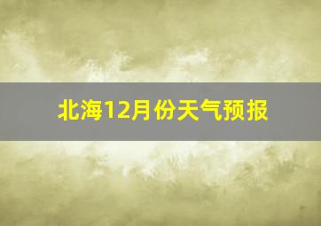 北海12月份天气预报