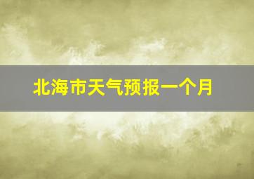 北海市天气预报一个月