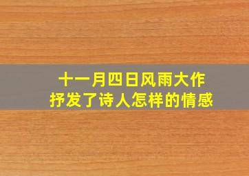 十一月四日风雨大作抒发了诗人怎样的情感