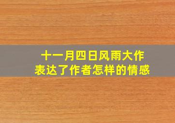 十一月四日风雨大作表达了作者怎样的情感