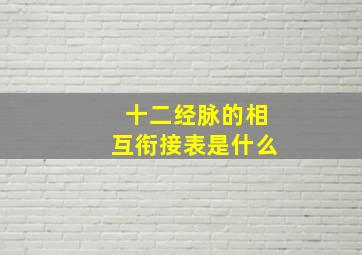 十二经脉的相互衔接表是什么