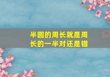 半圆的周长就是周长的一半对还是错