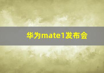 华为mate1发布会