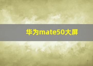 华为mate50大屏