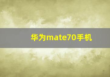 华为mate70手机