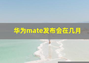 华为mate发布会在几月