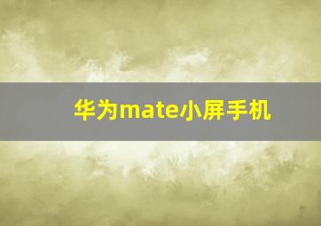 华为mate小屏手机