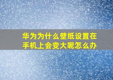 华为为什么壁纸设置在手机上会变大呢怎么办