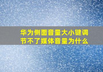 华为侧面音量大小键调节不了媒体音量为什么