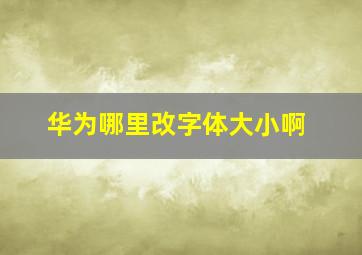 华为哪里改字体大小啊