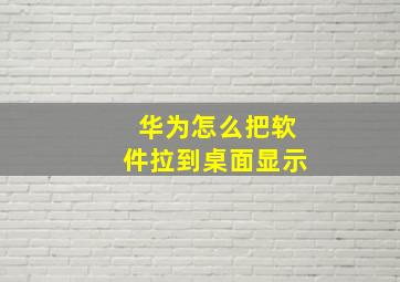 华为怎么把软件拉到桌面显示