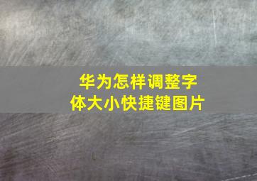 华为怎样调整字体大小快捷键图片