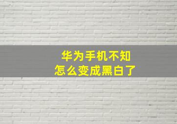 华为手机不知怎么变成黑白了