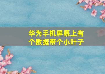 华为手机屏幕上有个数据带个小叶子