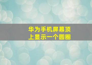 华为手机屏幕顶上显示一个圆圈