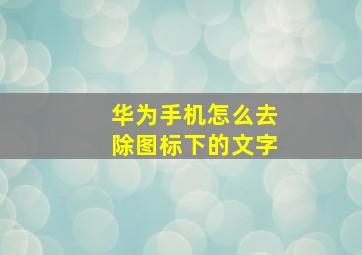 华为手机怎么去除图标下的文字