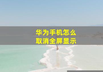 华为手机怎么取消全屏显示