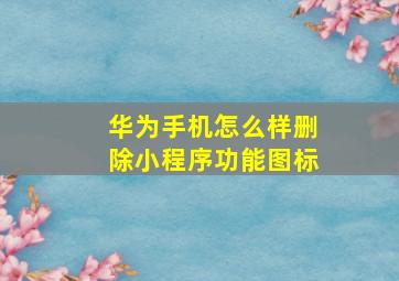 华为手机怎么样删除小程序功能图标