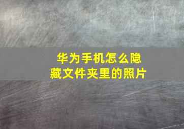 华为手机怎么隐藏文件夹里的照片