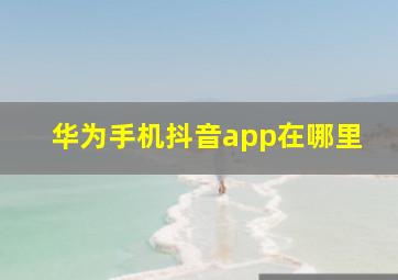 华为手机抖音app在哪里