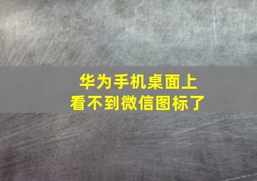 华为手机桌面上看不到微信图标了