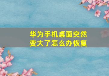 华为手机桌面突然变大了怎么办恢复