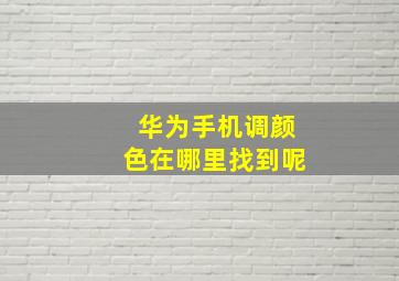 华为手机调颜色在哪里找到呢