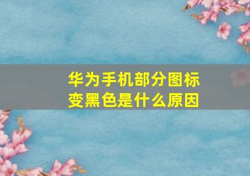 华为手机部分图标变黑色是什么原因