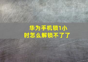 华为手机锁1小时怎么解锁不了了