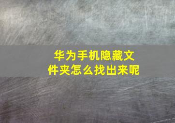 华为手机隐藏文件夹怎么找出来呢