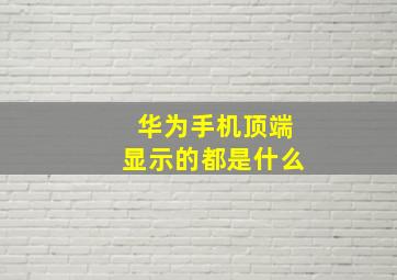 华为手机顶端显示的都是什么