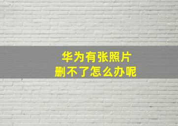 华为有张照片删不了怎么办呢