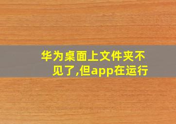 华为桌面上文件夹不见了,但app在运行