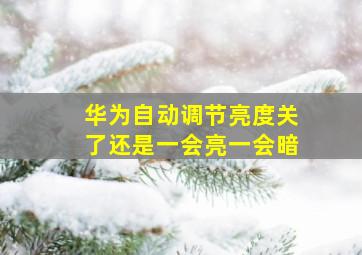 华为自动调节亮度关了还是一会亮一会暗