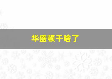 华盛顿干啥了