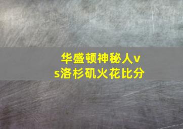 华盛顿神秘人vs洛杉矶火花比分