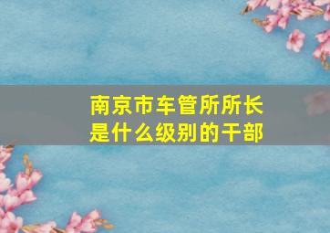 南京市车管所所长是什么级别的干部