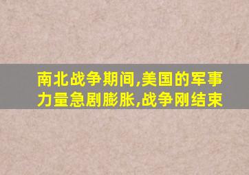 南北战争期间,美国的军事力量急剧膨胀,战争刚结束