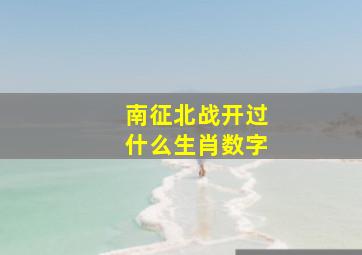 南征北战开过什么生肖数字