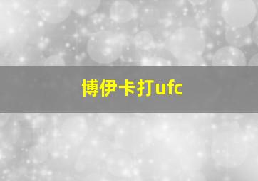 博伊卡打ufc