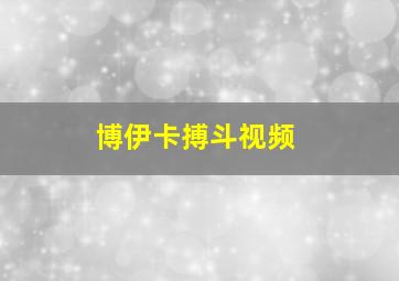 博伊卡搏斗视频