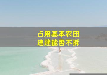 占用基本农田违建能否不拆